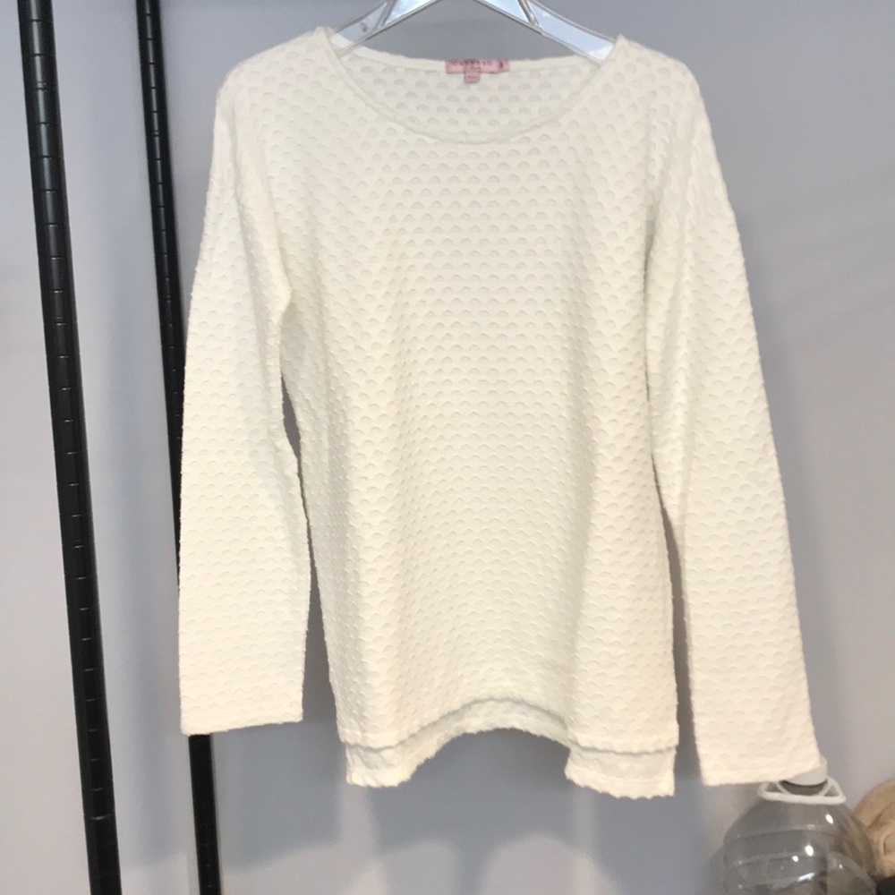 Patterned white Calypso long sleeved top